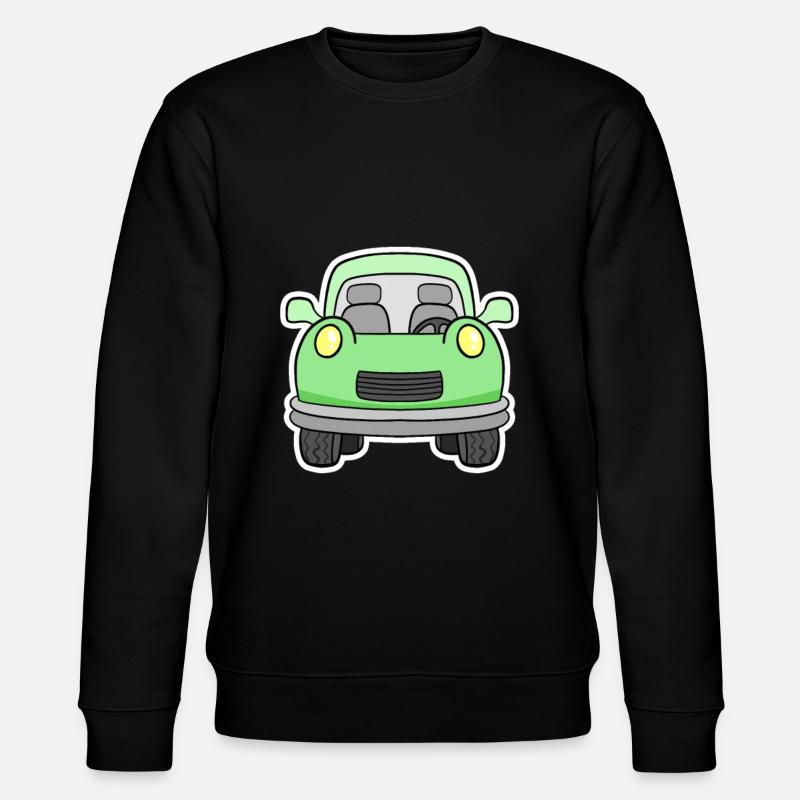 Cheerful green wagon front view - Stanley/Stella CHANGER Unisex Organic Sweatshirt - black