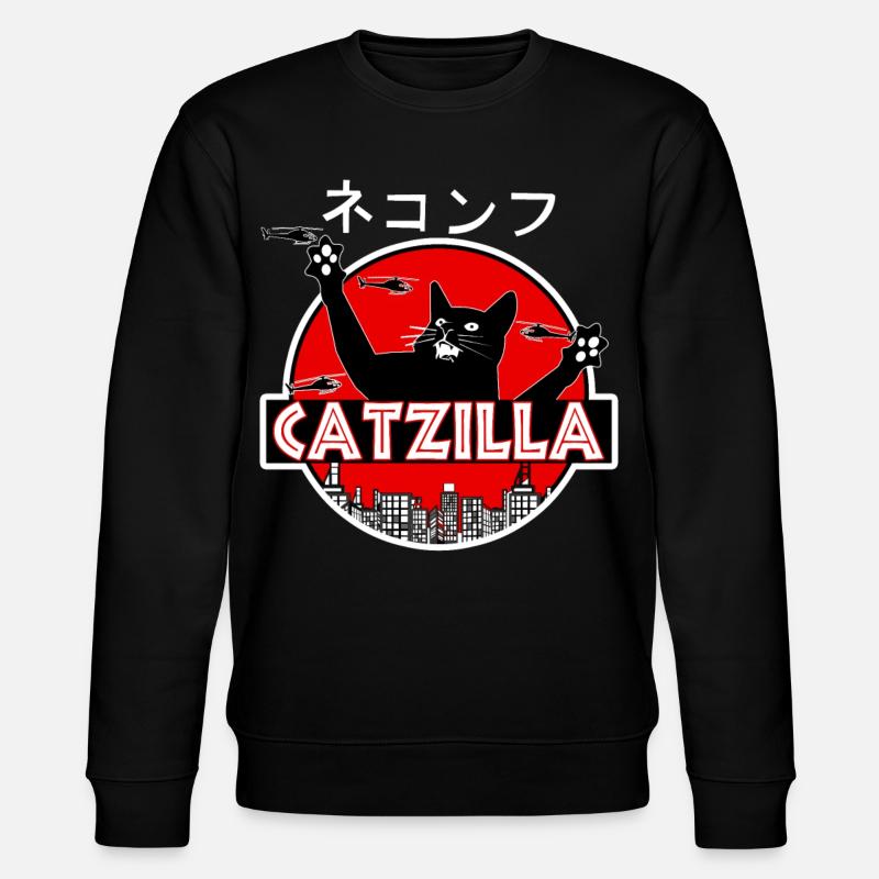 Catzilla Katze - Stanley/Stella Unisex Bio-Sweatshirt CHANGER  - Schwarz