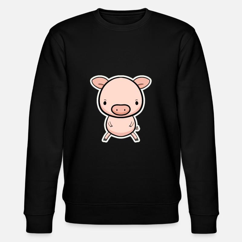 Schweinchen Cartoon - Stanley/Stella Unisex Bio-Sweatshirt CHANGER  - Schwarz