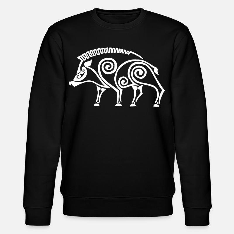 weißer keltischer Eber - Stanley/Stella Unisex Bio-Sweatshirt CHANGER  - Schwarz