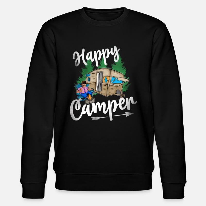 Happy Camper - Stanley/Stella Unisex Bio-Sweatshirt CHANGER  - Schwarz
