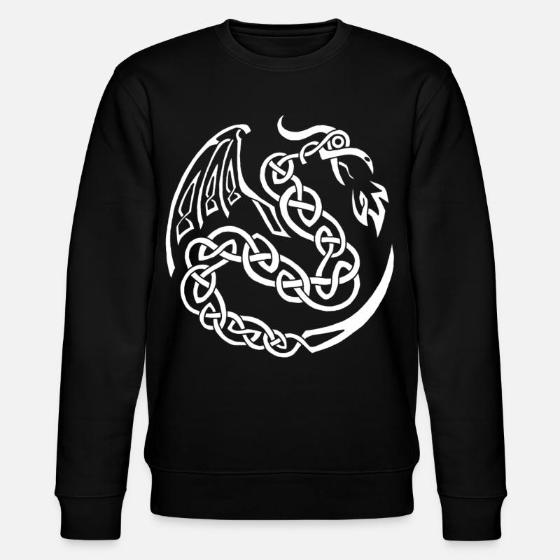 Dragon celte blanc - Sweat bio CHANGER Stanley/Stella Unisexe - noir