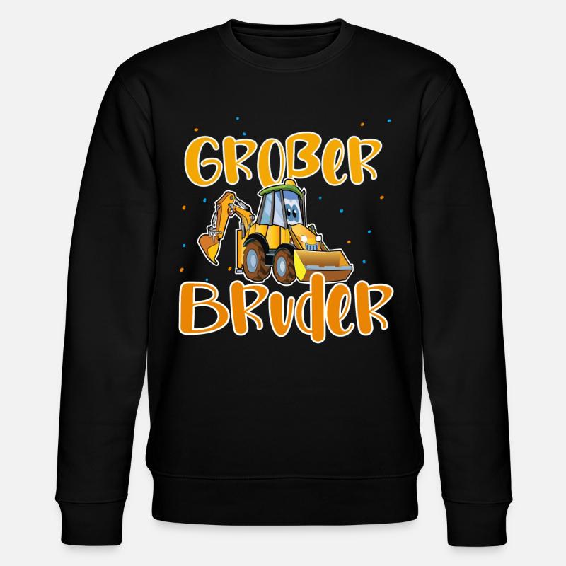 Großer Bruder Bagger - Stanley/Stella Unisex Bio-Sweatshirt CHANGER  - Schwarz