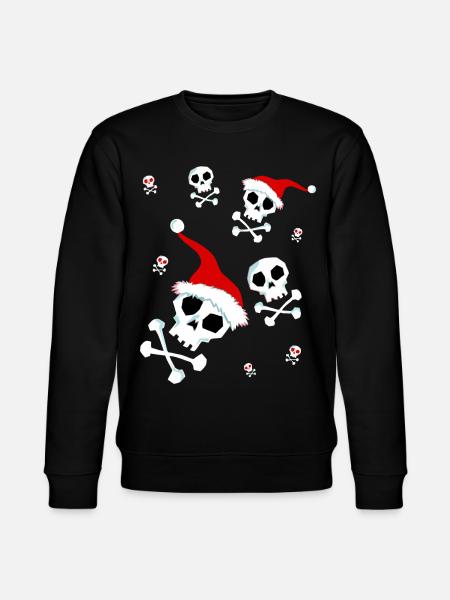 Christmas Skull Santa Skull - Stanley/Stella CHANGER Unisex Organic Sweatshirt - black