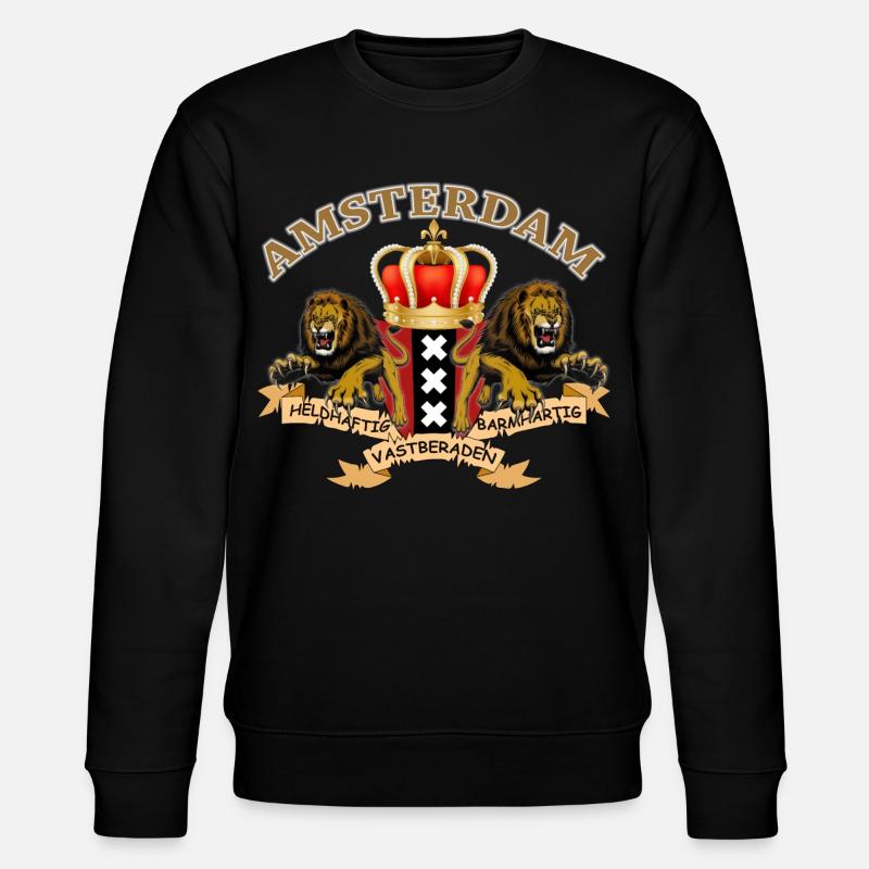 Wappen Amsterdam springende Löwen - Stanley/Stella Unisex Bio-Sweatshirt CHANGER  - Schwarz