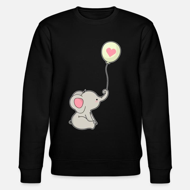 Elefant Luftballon  - Stanley/Stella Unisex Bio-Sweatshirt CHANGER  - Schwarz