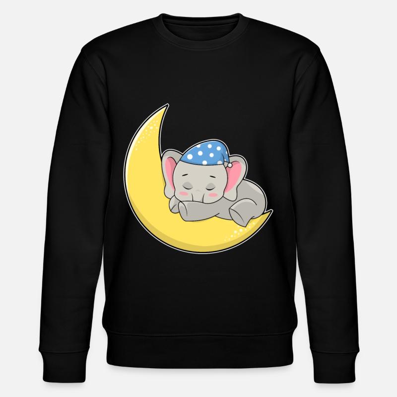 Elephant Moon - Stanley/Stella CHANGER Unisex Organic Sweatshirt - black