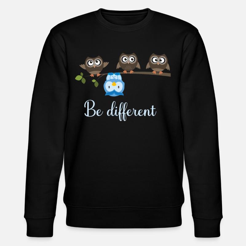 Be Different Eule - Stanley/Stella Unisex Bio-Sweatshirt CHANGER  - Schwarz