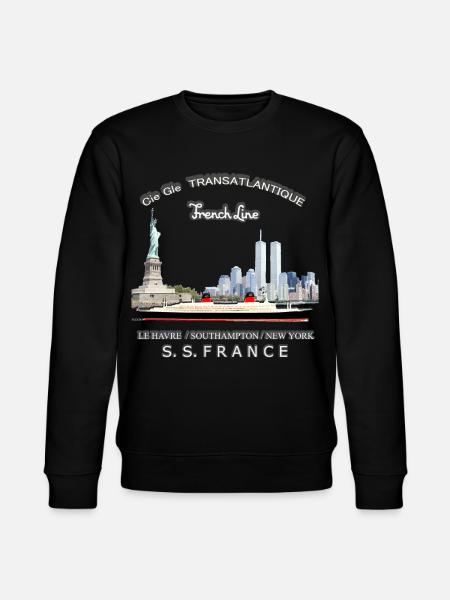 FRANCE PAQUEBOT NEW YORK - Sweat bio CHANGER Stanley/Stella Unisexe - noir
