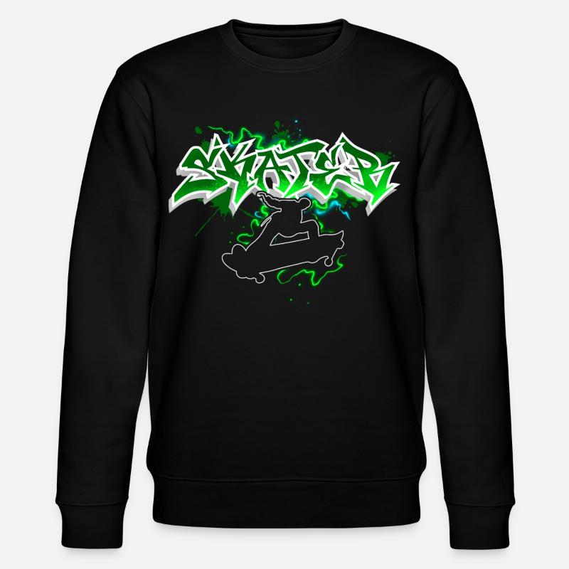 Skater Graffiti - Stanley/Stella Unisex Bio-Sweatshirt CHANGER  - Schwarz