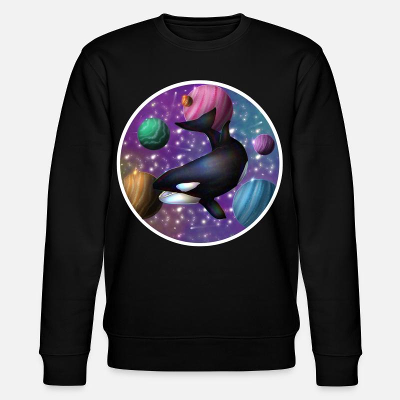 Orca im Raum - Stanley/Stella Unisex Bio-Sweatshirt CHANGER  - Schwarz
