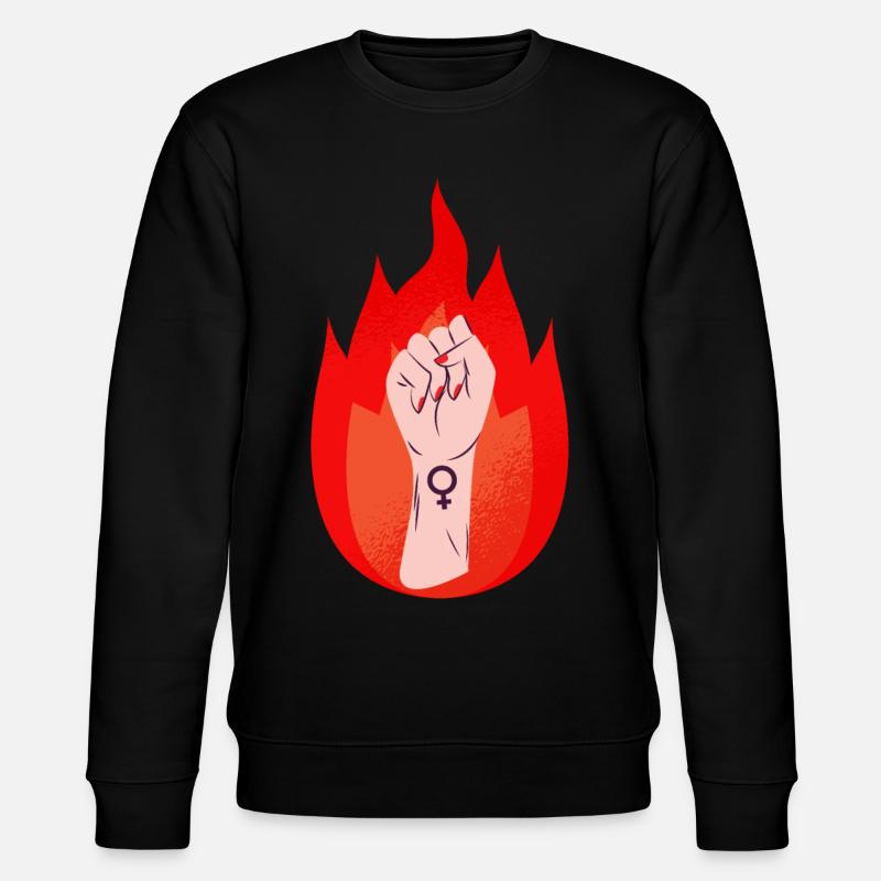Frauen Zeichen Feminismus Faust - Stanley/Stella Unisex Bio-Sweatshirt CHANGER  - Schwarz