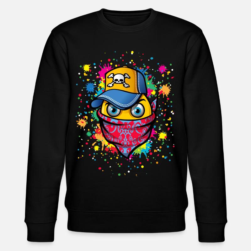 Maske und Graffitis - Stanley/Stella Unisex Bio-Sweatshirt CHANGER  - Schwarz