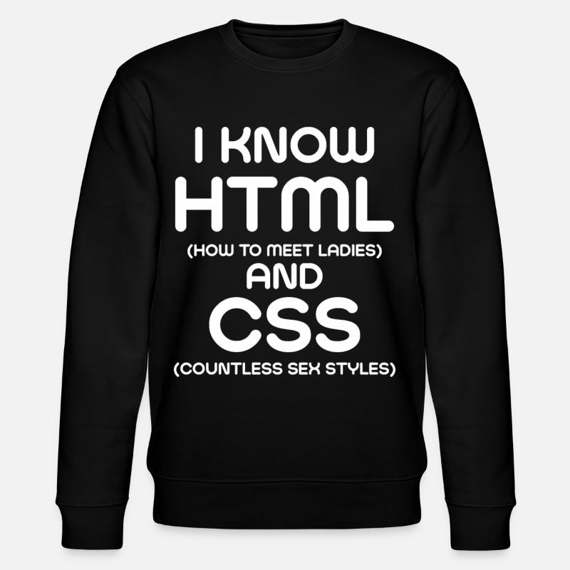 Ich kenne HTML und CSS - Stanley/Stella Unisex Bio-Sweatshirt CHANGER  - Schwarz