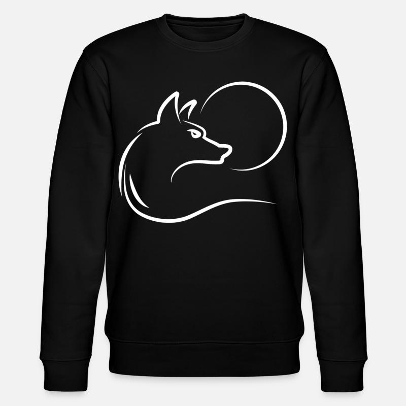 Wolf at full moon - Stanley/Stella CHANGER Unisex Organic Sweatshirt - black