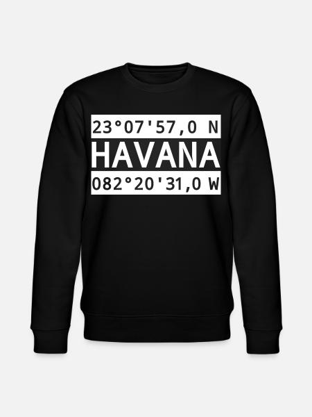 Coordonnées de La Havane - Sweat bio CHANGER Stanley/Stella Unisexe - noir