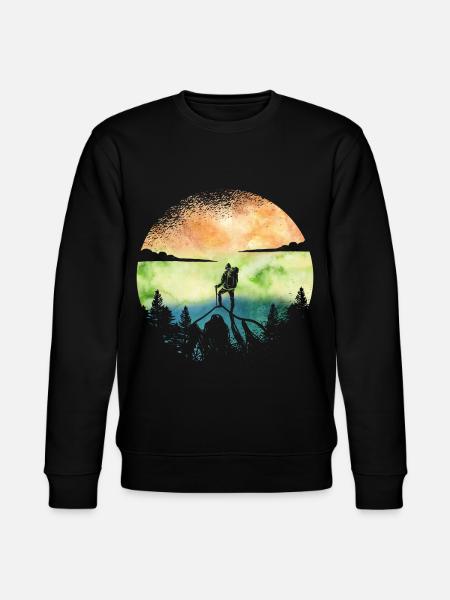 Wanderlust Hiker – Aquarell Adventure - Stanley/Stella Unisex Bio-Sweatshirt CHANGER - Schwarz
