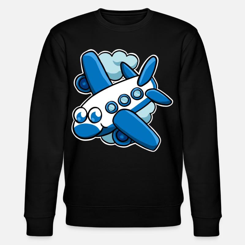 Flugzeug - Stanley/Stella Unisex Bio-Sweatshirt CHANGER  - Schwarz