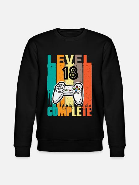 Level 18 Complete Controller 18th Birthday - Stanley/Stella CHANGER Unisex Organic Sweatshirt - black