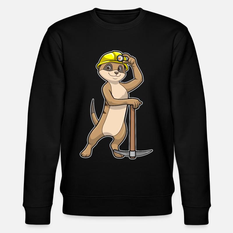 Suricate comme mineur avec pioche - Sweat bio CHANGER Stanley/Stella Unisexe - noir