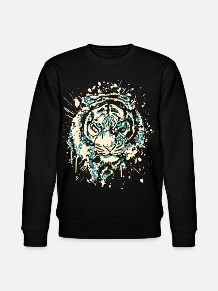 Tiger Cat - Vintage Grunge - Kattens øje Blå - Stanley/Stella økologisk unisex-sweatshirt CHANGER  - sort