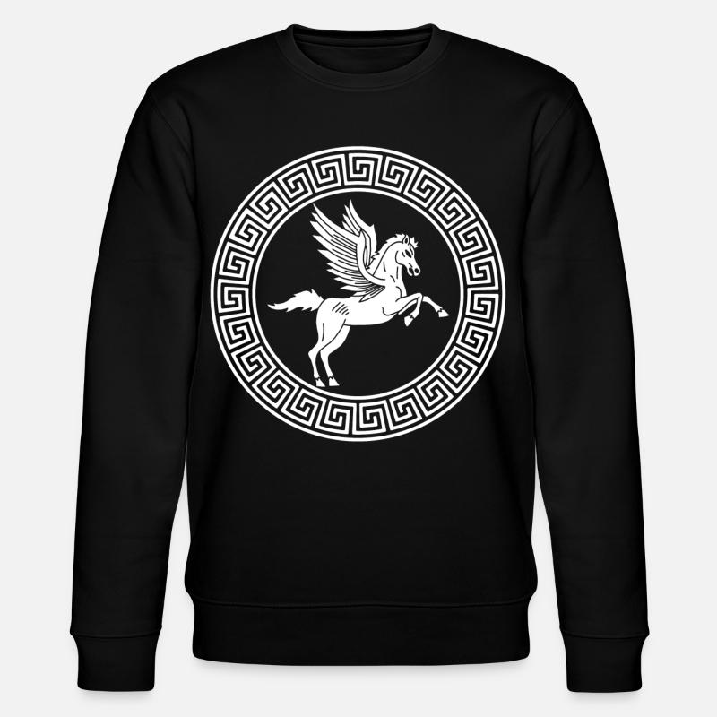 Symbole du cheval Pégase blanc - Sweat bio CHANGER Stanley/Stella Unisexe - noir