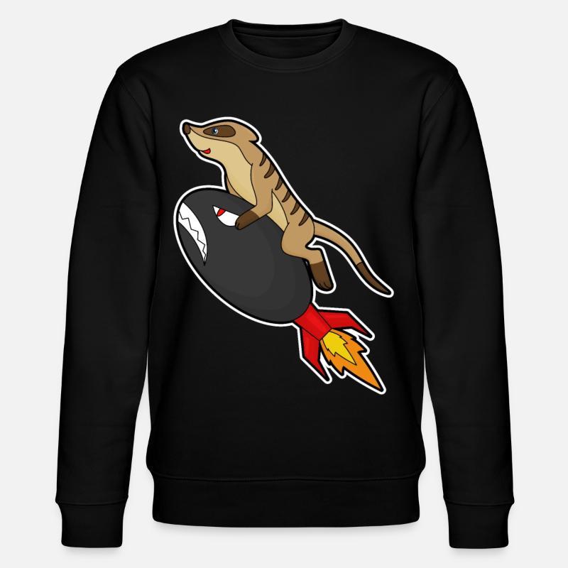 Erdmännchen Rakete - Stanley/Stella Unisex Bio-Sweatshirt CHANGER - Schwarz