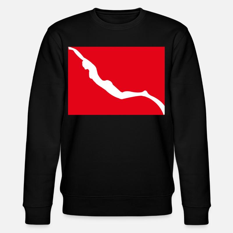 Freitauchflagge mit Mädchen Freediver - Stanley/Stella Unisex Bio-Sweatshirt CHANGER  - Schwarz