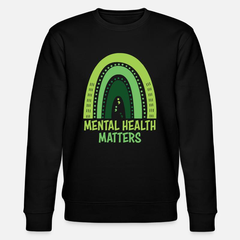 La santé mentale compte Arc-en-ciel vert - Sweat bio CHANGER Stanley/Stella Unisexe - noir