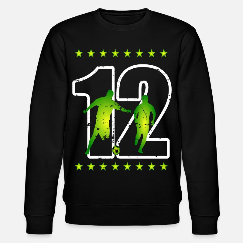 Fußball Trikotnummer 12 - Stanley/Stella Unisex Bio-Sweatshirt CHANGER  - Schwarz