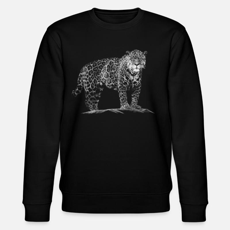 Leopard - Stanley/Stella CHANGER Unisex Organic Sweatshirt - black