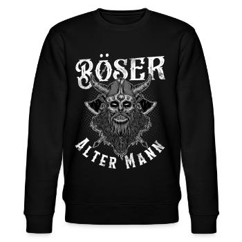 Böser Alter Mann Wikinger - Stanley/Stella Unisex Bio-Sweatshirt CHANGER  - Schwarz - Vorne - Nik (191cm) & Marisol (170cm)