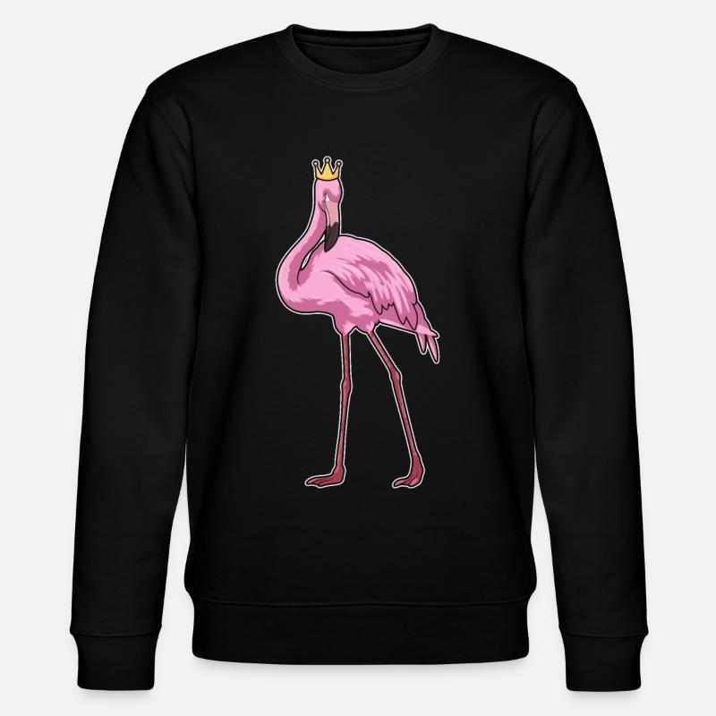 Flamant rose avec couronne - Sweat bio CHANGER Stanley/Stella Unisexe - noir