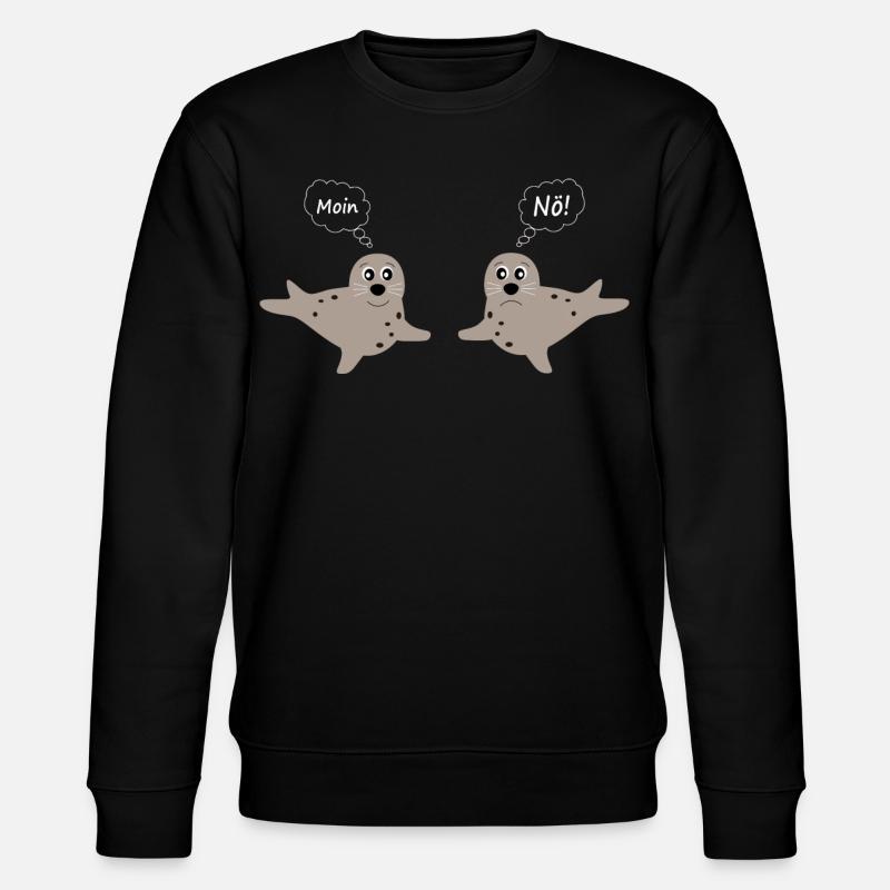 Seehund Seehunde Robbe Robben Tiere - Stanley/Stella Unisex Bio-Sweatshirt CHANGER  - Schwarz