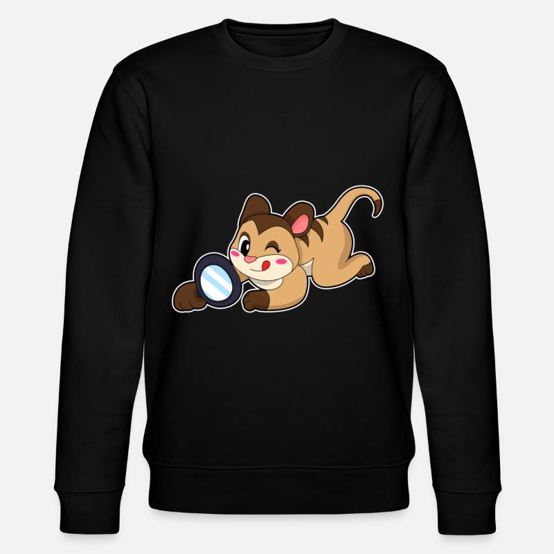 Erdmännchen mit Lupe - Stanley/Stella Unisex Bio-Sweatshirt CHANGER  - Schwarz