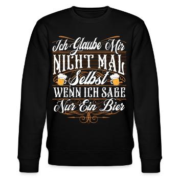Lustiger Bier Spruch - Stanley/Stella Unisex Bio-Sweatshirt CHANGER  - Schwarz - Vorne - Nik (191cm) & Marisol (170cm)