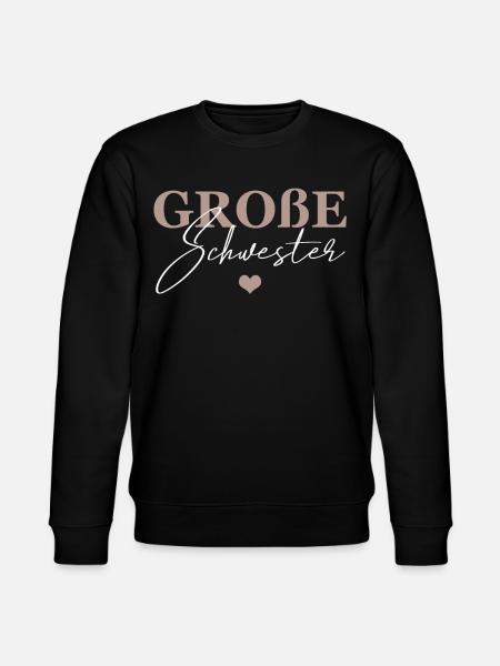 Große Schwester - Stanley/Stella Unisex Bio-Sweatshirt CHANGER  - Schwarz