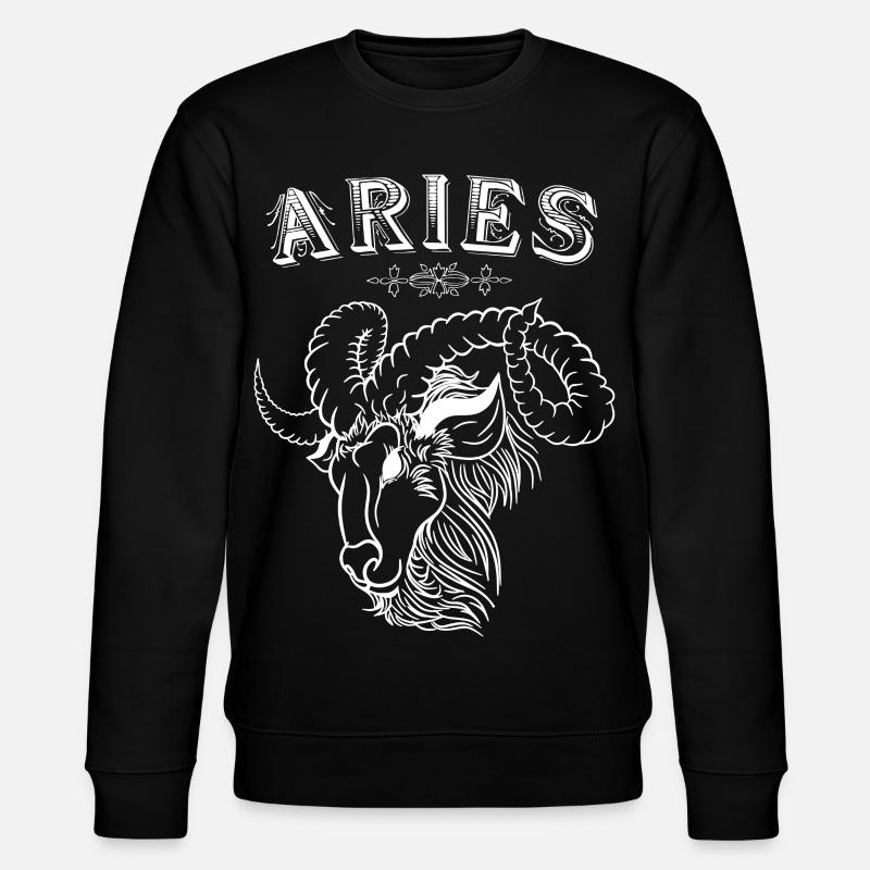 Aries Sternzeichen Widder - Stanley/Stella Unisex Bio-Sweatshirt CHANGER  - Schwarz