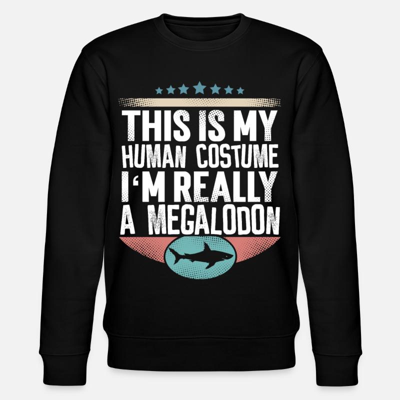 Megalodon Riesen Hai - Stanley/Stella Unisex Bio-Sweatshirt CHANGER  - Schwarz