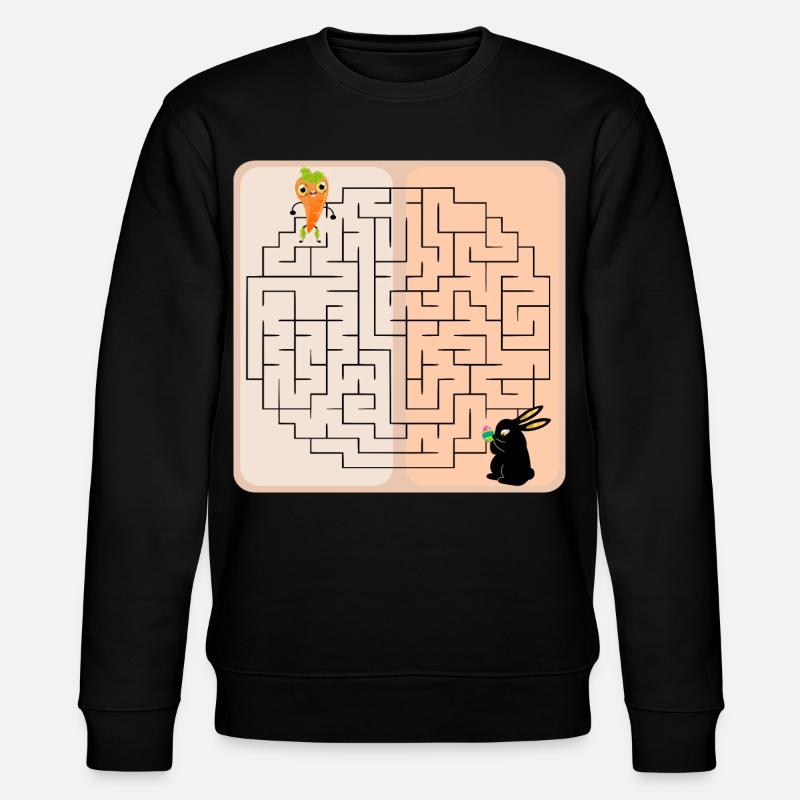 Labyrinth Hase Osterhase - Stanley/Stella Unisex Bio-Sweatshirt CHANGER  - Schwarz