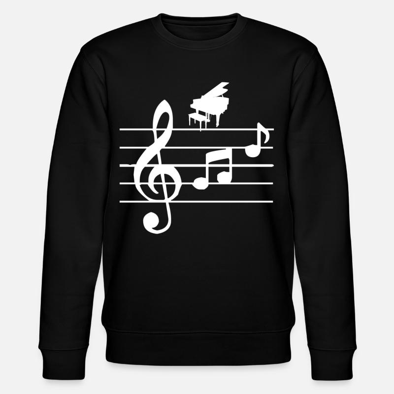 Klavier - Flügel - Stanley/Stella Unisex Bio-Sweatshirt CHANGER  - Schwarz