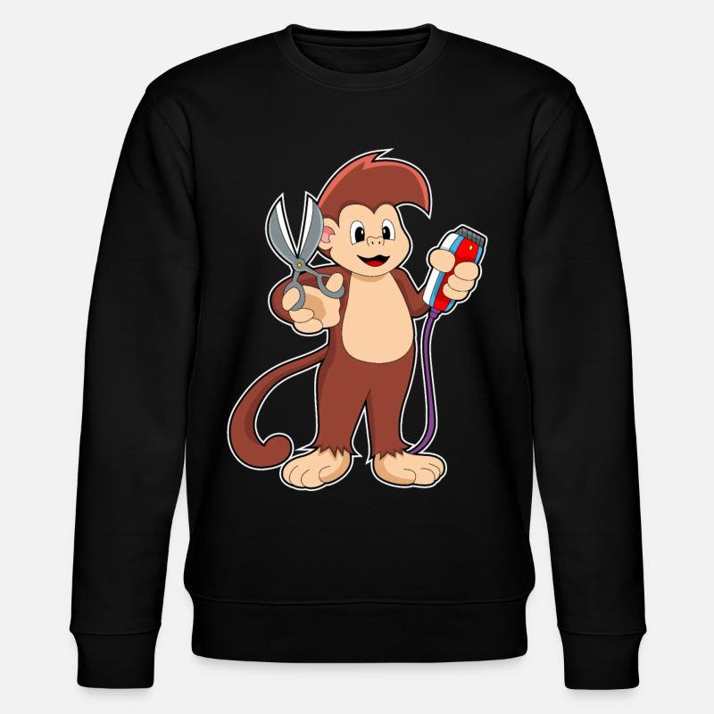 Ciseaux de coiffeur singe - Sweat bio CHANGER Stanley/Stella Unisexe - noir