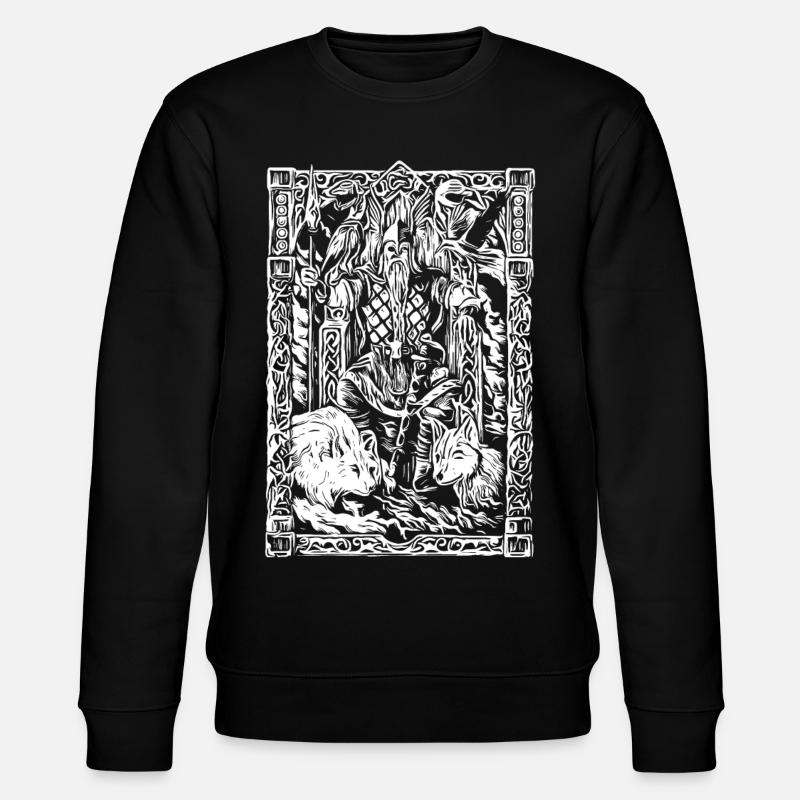 Wikinger Tafel mit Wölfen und Raben - Stanley/Stella Unisex Bio-Sweatshirt CHANGER - Schwarz