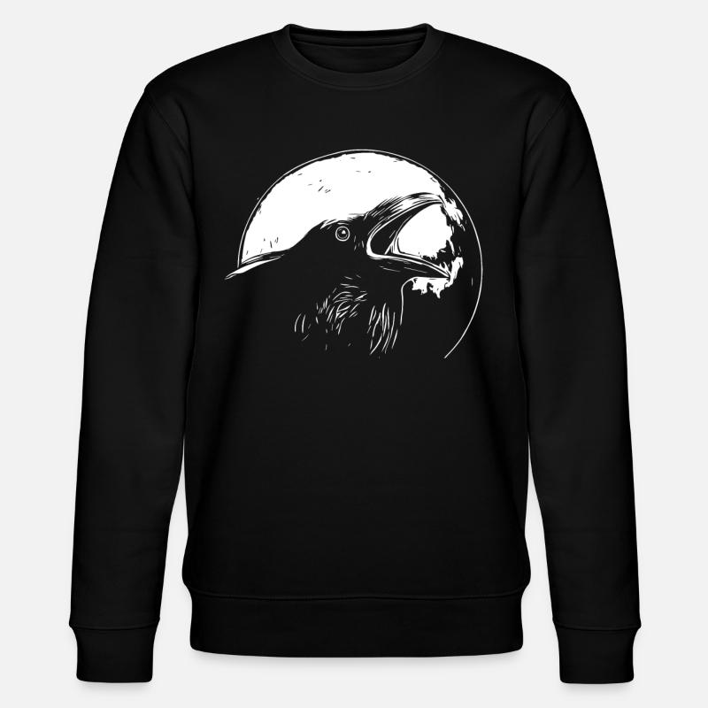 Rabe im Vollmond - Stanley/Stella Unisex Bio-Sweatshirt CHANGER - Schwarz