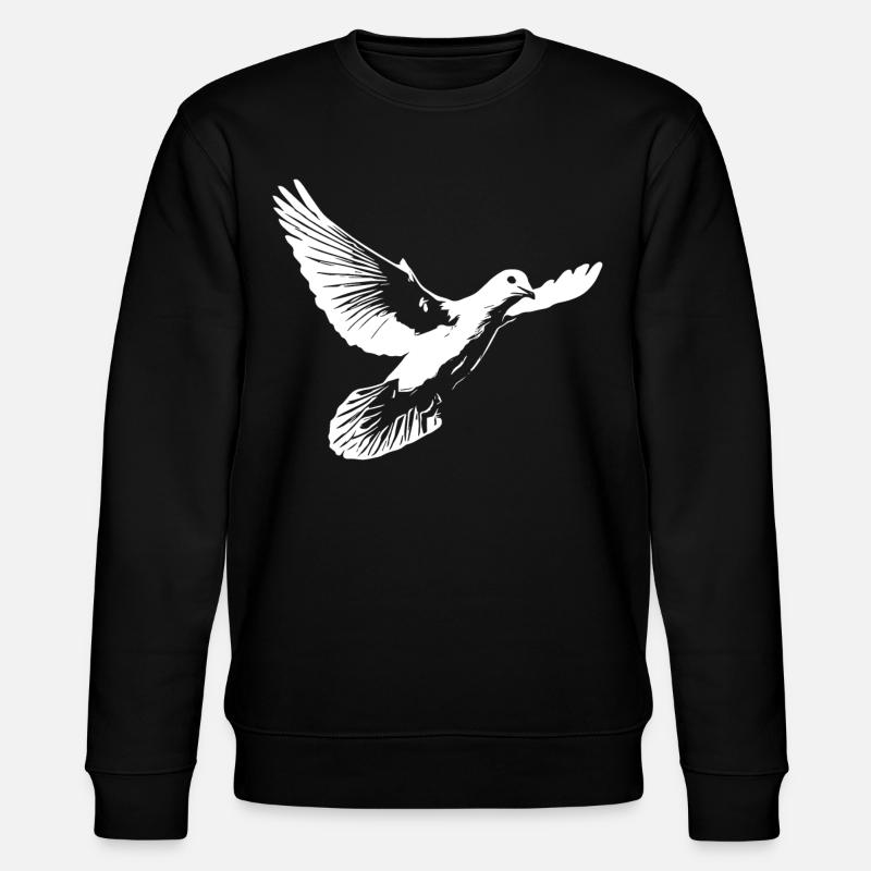 Wunderschöne weisse Taube - Stanley/Stella Unisex Bio-Sweatshirt CHANGER  - Schwarz