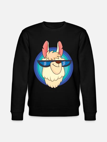 Cool llama with cool glasses - Stanley/Stella CHANGER Unisex Organic Sweatshirt - black