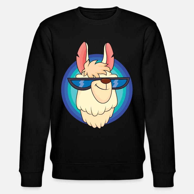 Cooles Lama mit Sonnenbrille - Stanley/Stella Unisex Bio-Sweatshirt CHANGER  - Schwarz