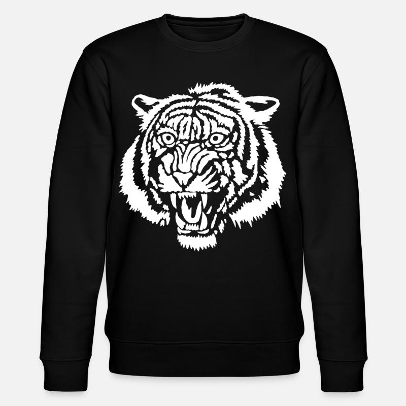Weißer Tiger Graffiti - Stanley/Stella Unisex Bio-Sweatshirt CHANGER  - Schwarz