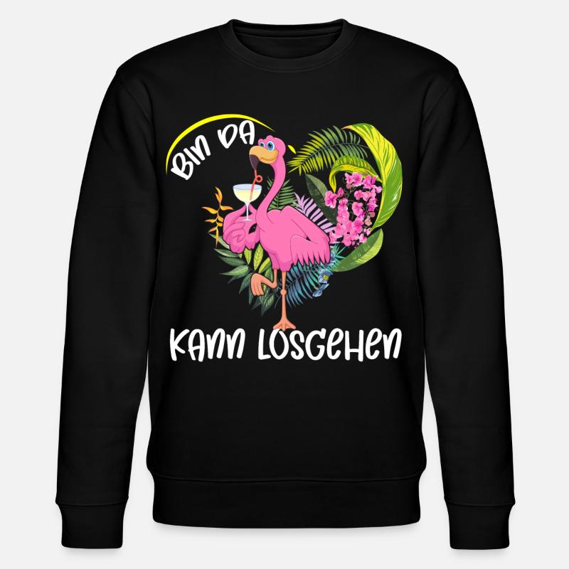 Flamingo Cocktail im Dschungel - Stanley/Stella Unisex Bio-Sweatshirt CHANGER  - Schwarz