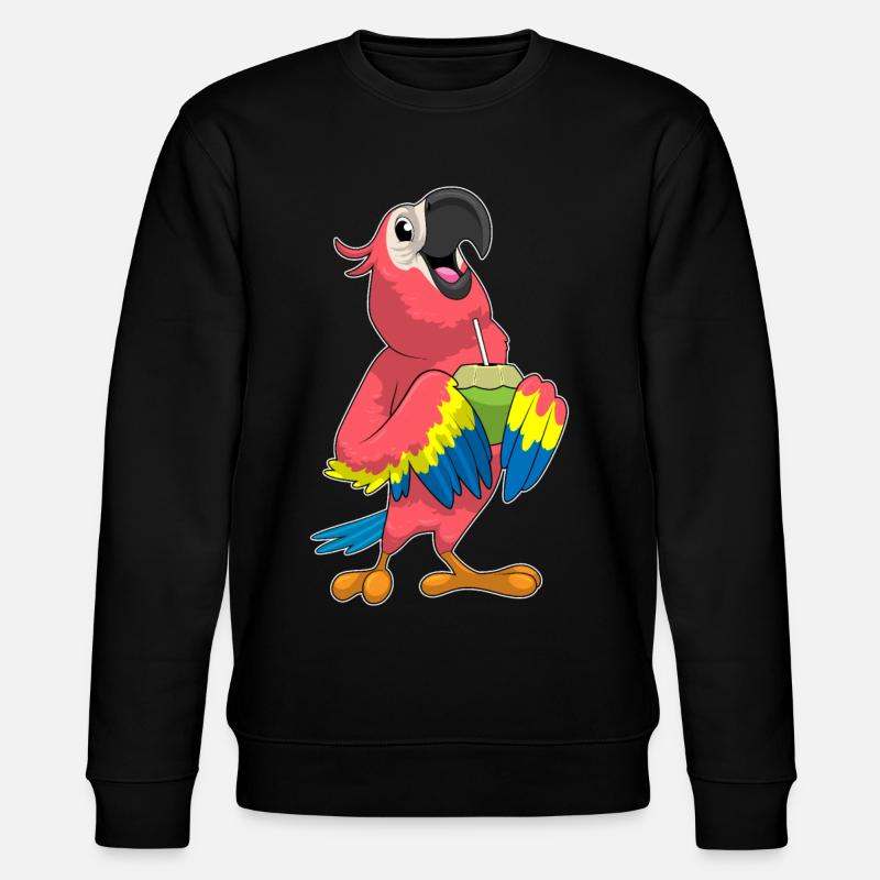 Perroquet & Noix de avec Paille - Sweat bio CHANGER Stanley/Stella Unisexe - noir